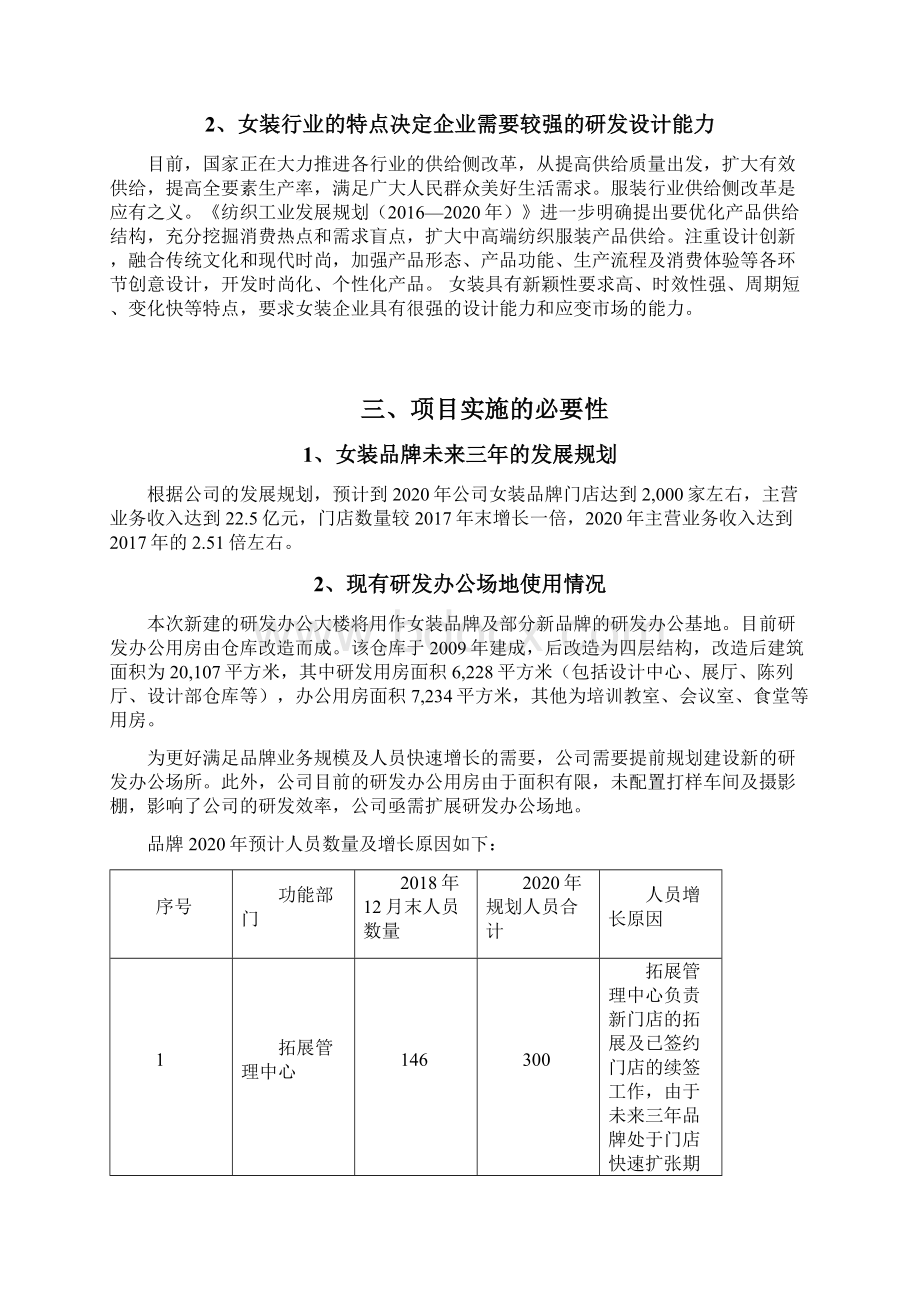 女装品牌研发办公大楼建设项目可行性研究报告Word文档格式.docx_第2页