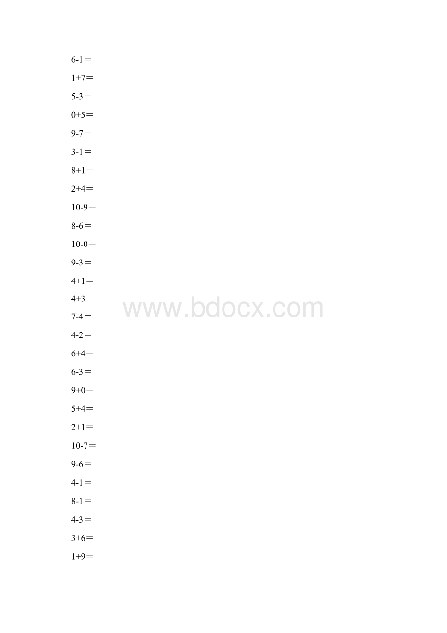 北师大版小学一年级上册数学口算练习试题 全套.docx_第3页