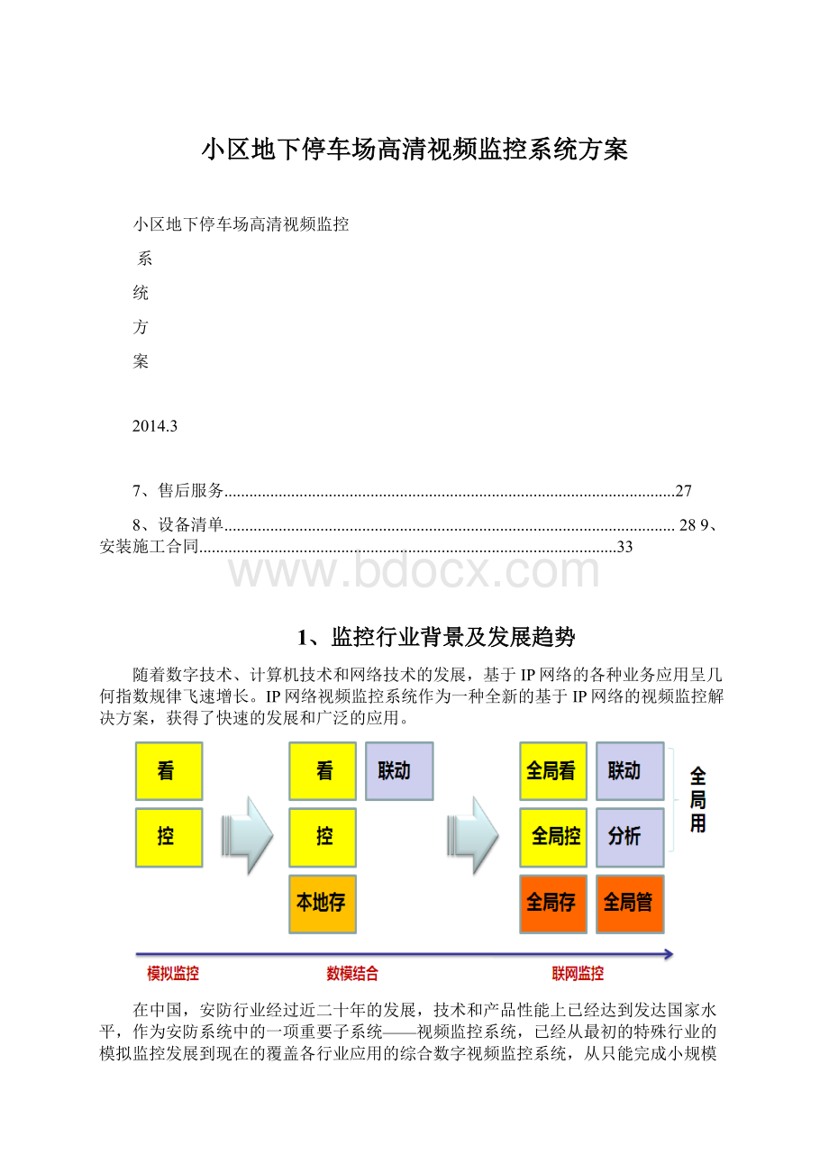 小区地下停车场高清视频监控系统方案.docx_第1页