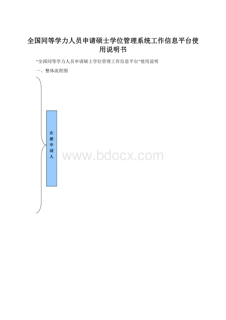 全国同等学力人员申请硕士学位管理系统工作信息平台使用说明书Word格式文档下载.docx_第1页