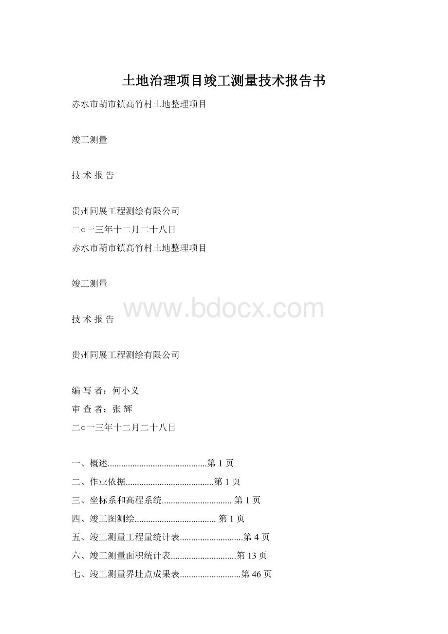 土地治理项目竣工测量技术报告书.docx