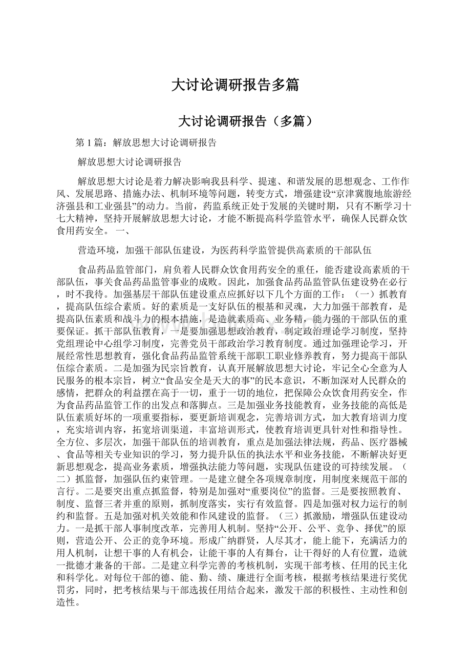 大讨论调研报告多篇文档格式.docx