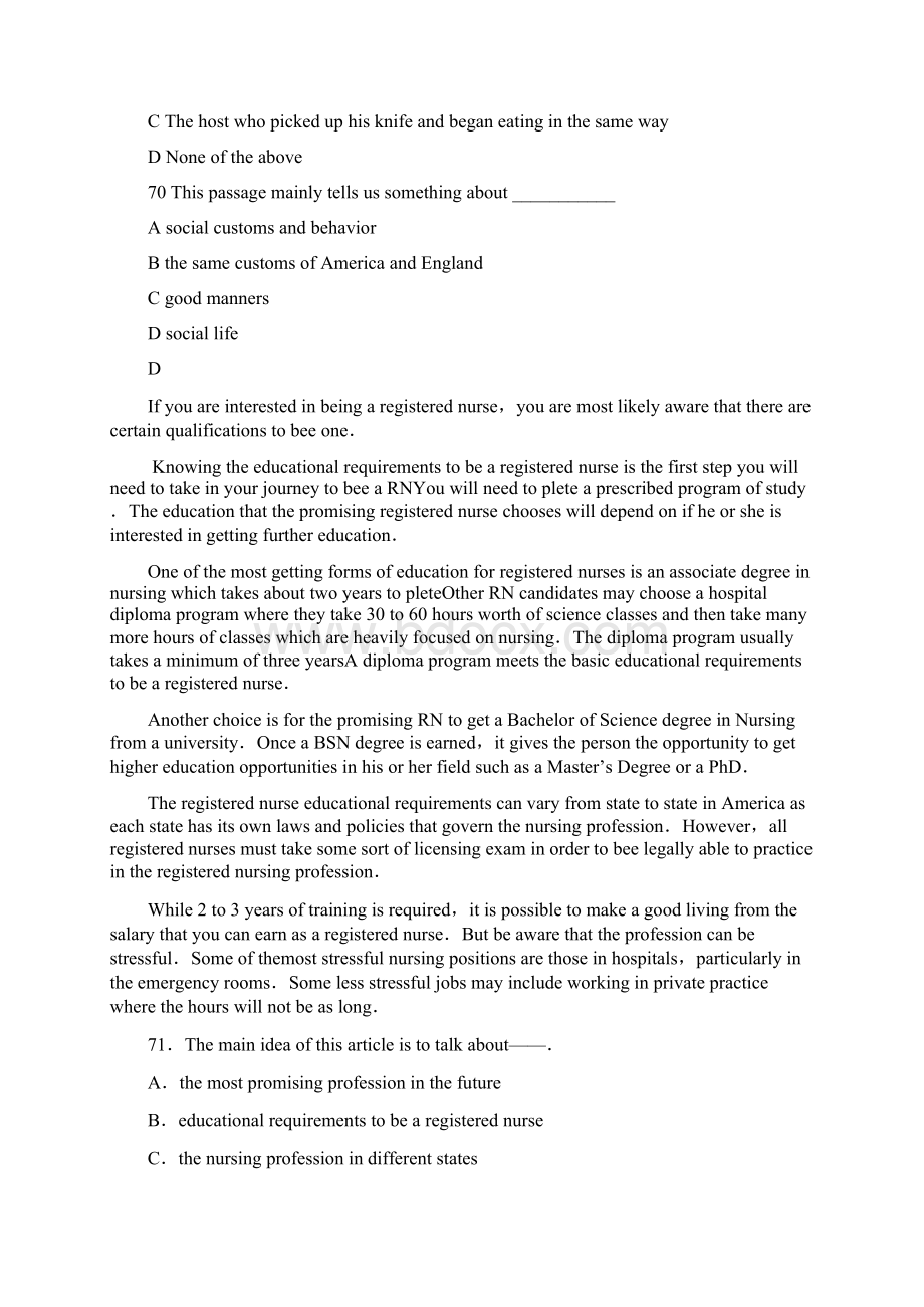 高三英语试题精选届高三英语下册江西省六校联考测试题及答案.docx_第3页