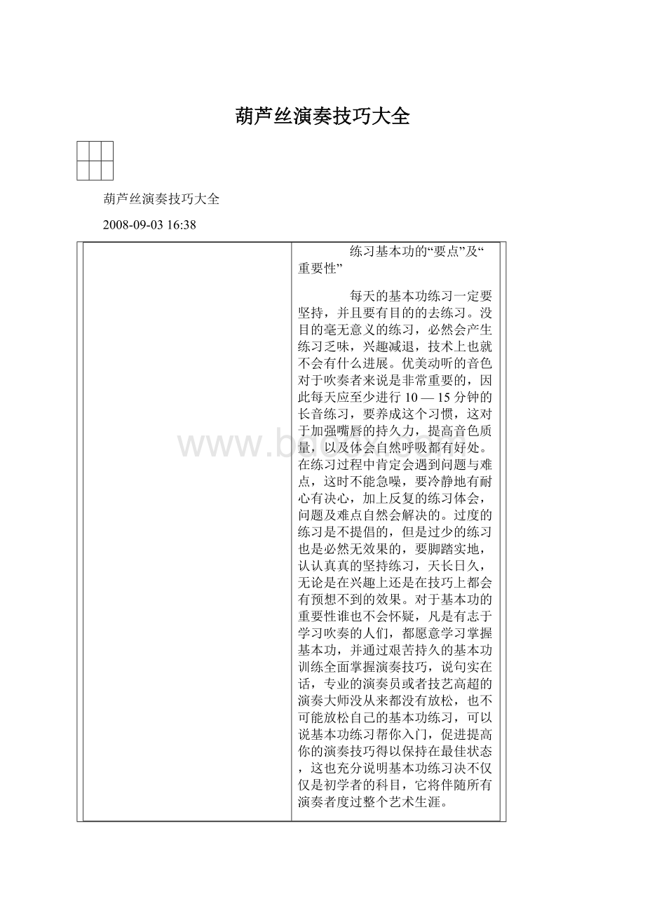 葫芦丝演奏技巧大全Word格式文档下载.docx