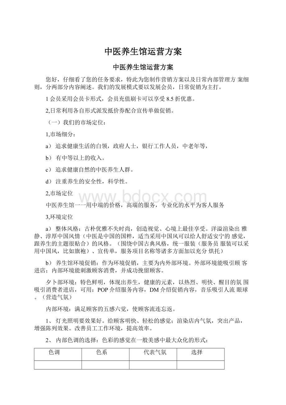 中医养生馆运营方案Word文档下载推荐.docx