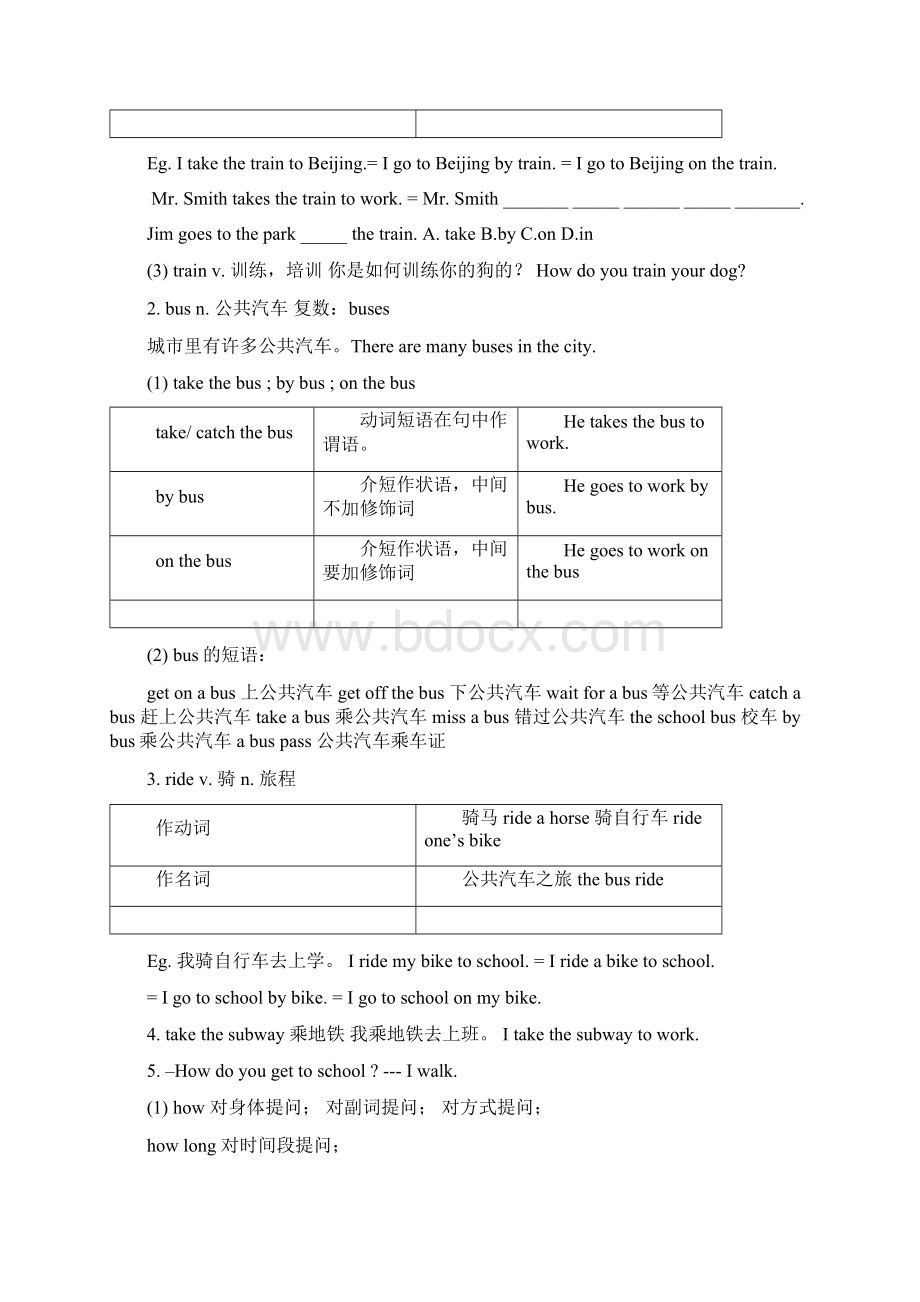 七年级下Unit 3How do you get to schoolWord格式.docx_第2页