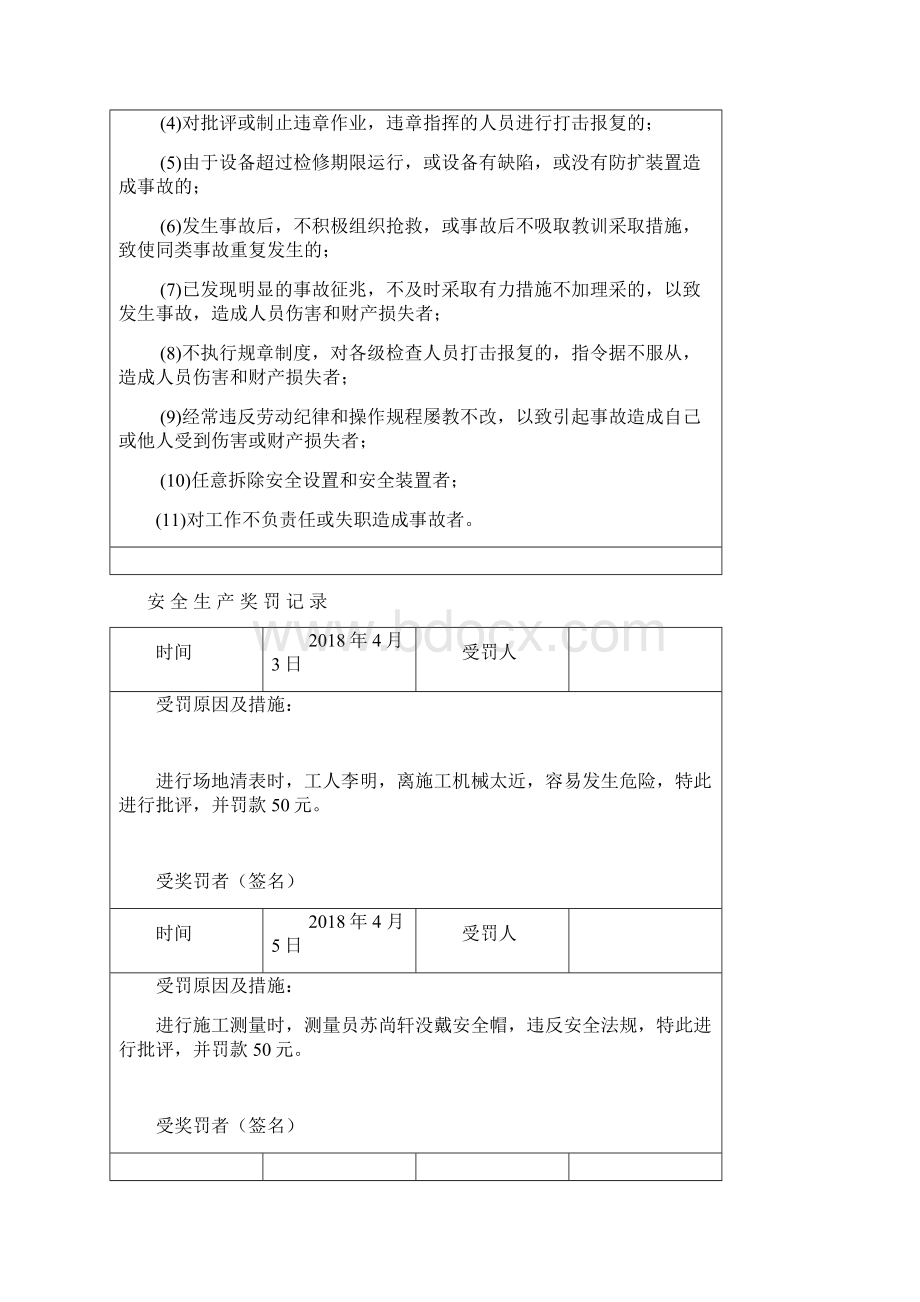 安全生产奖惩制度及记录.docx_第2页