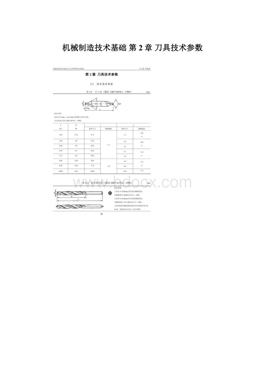 机械制造技术基础 第2章 刀具技术参数.docx_第1页