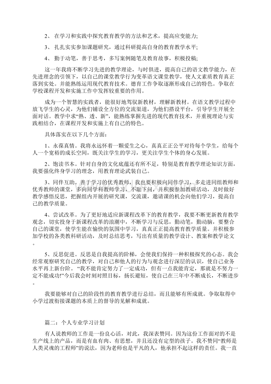 个人专业学习计划Word文档下载推荐.docx_第2页