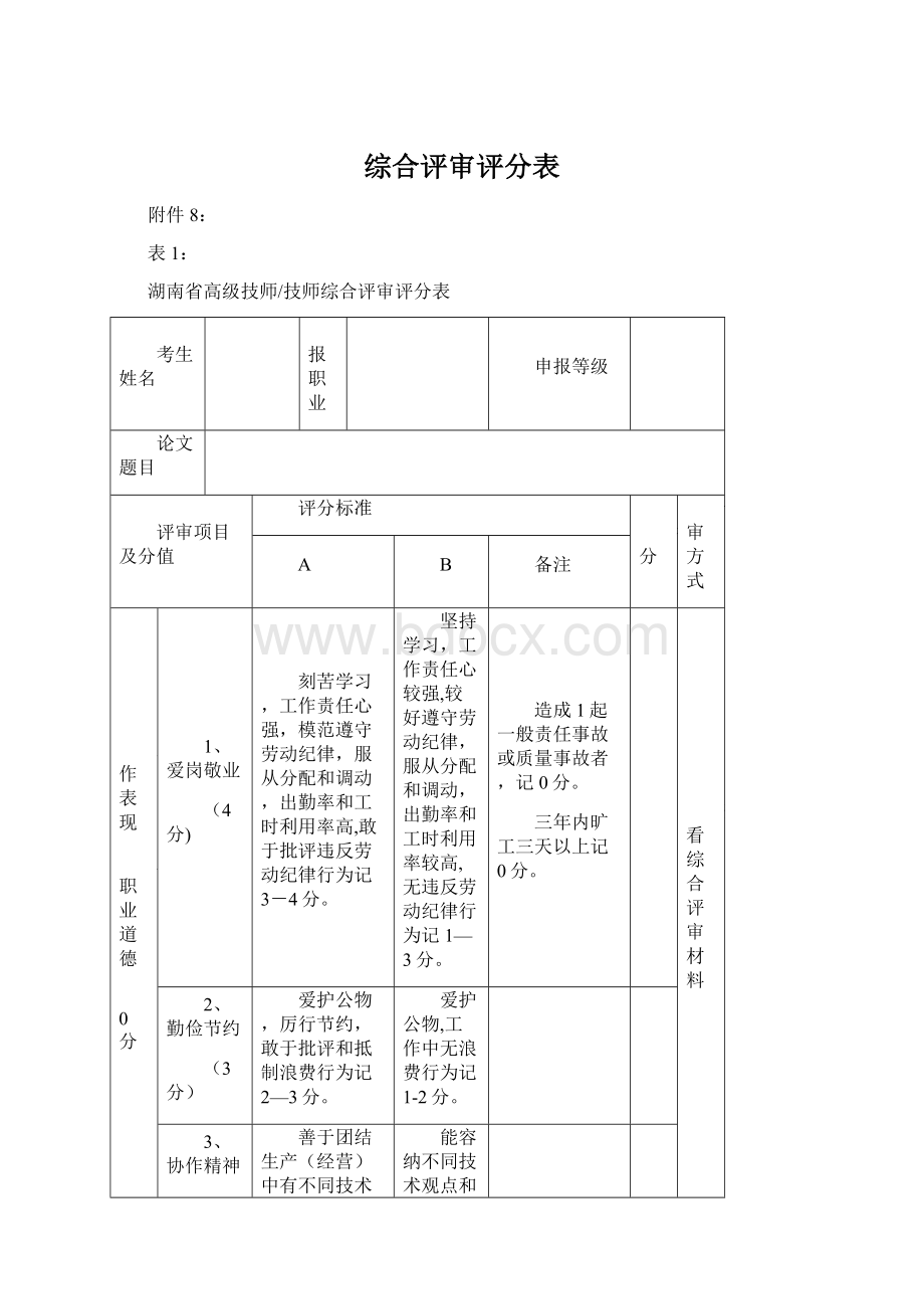 综合评审评分表.docx_第1页