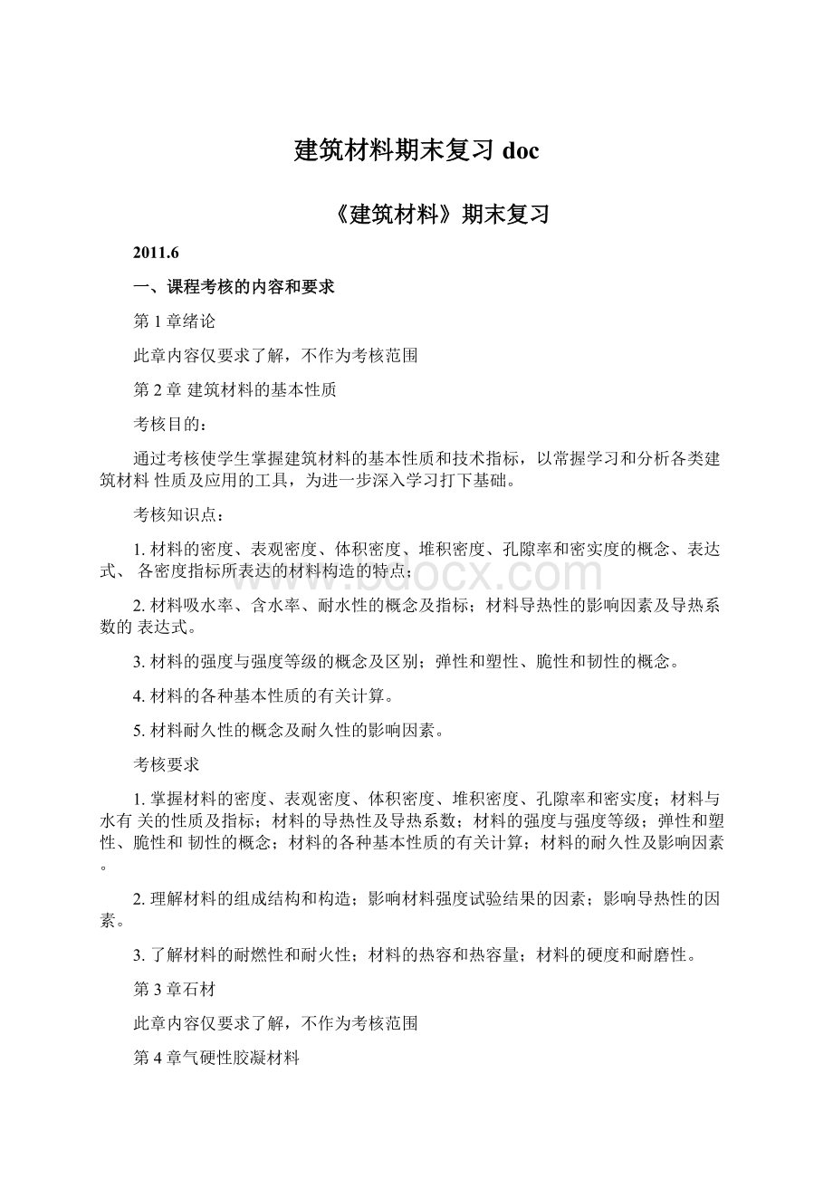 建筑材料期末复习doc.docx