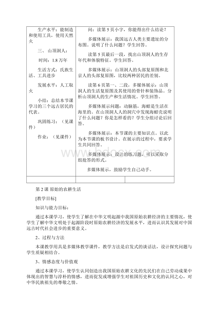 精品七年级历史上册教案集Word文档格式.docx_第3页