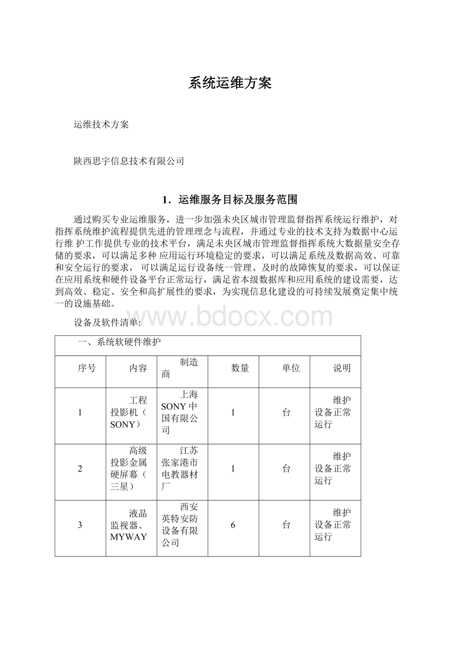 系统运维方案.docx_第1页