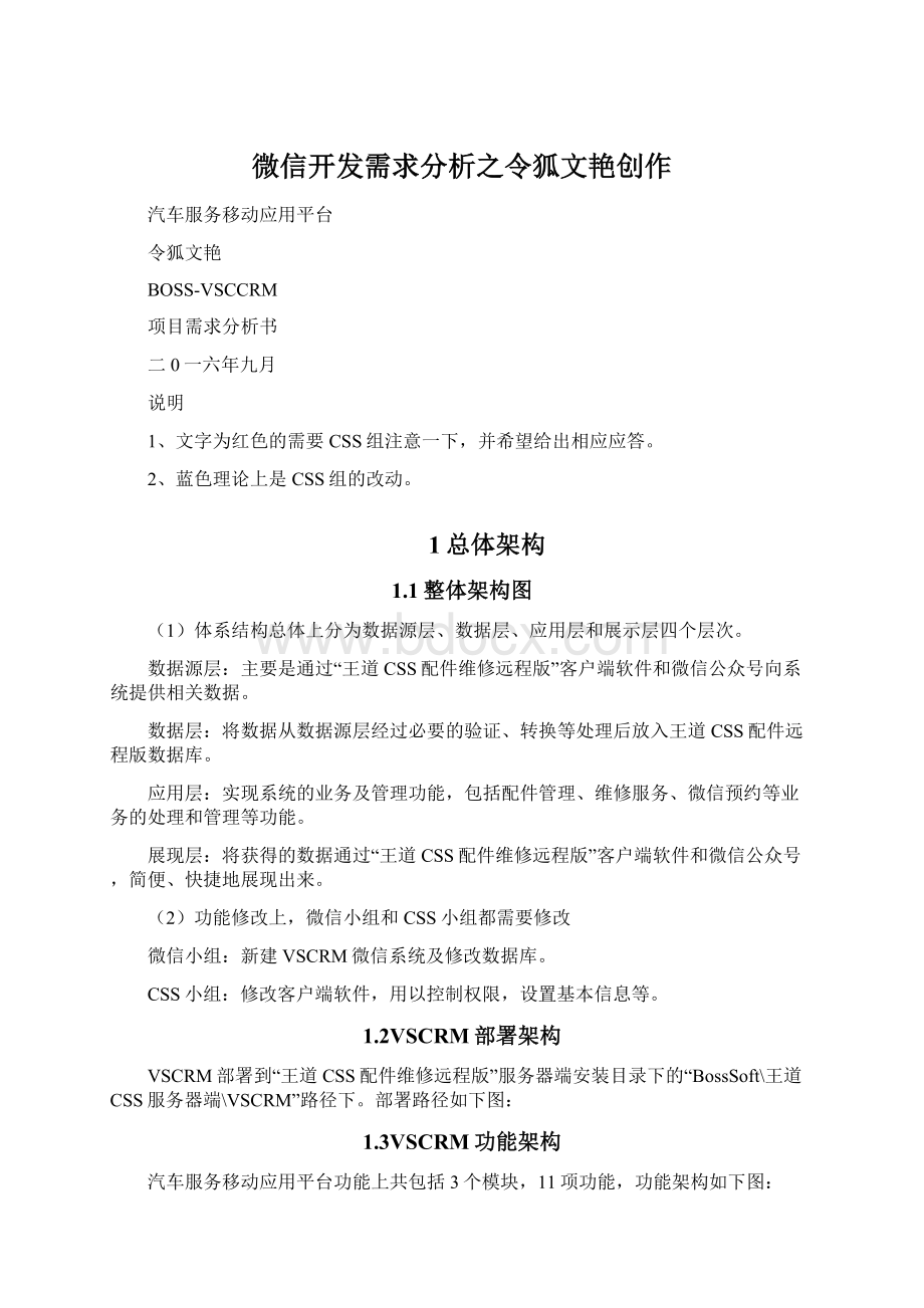 微信开发需求分析之令狐文艳创作.docx