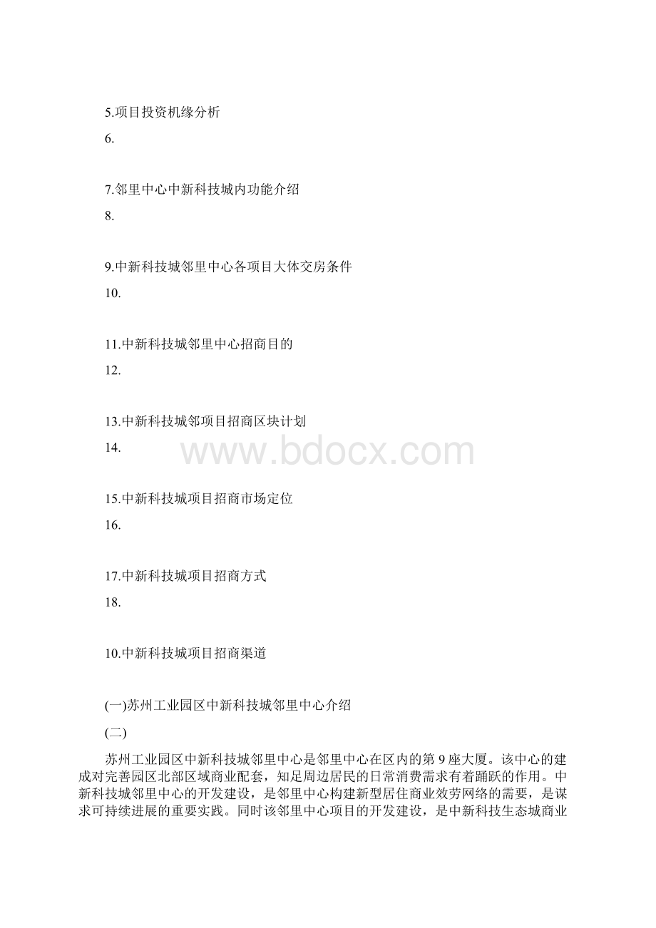 苏州中新科技城邻里中心市场营销和招商打算Word文档格式.docx_第2页