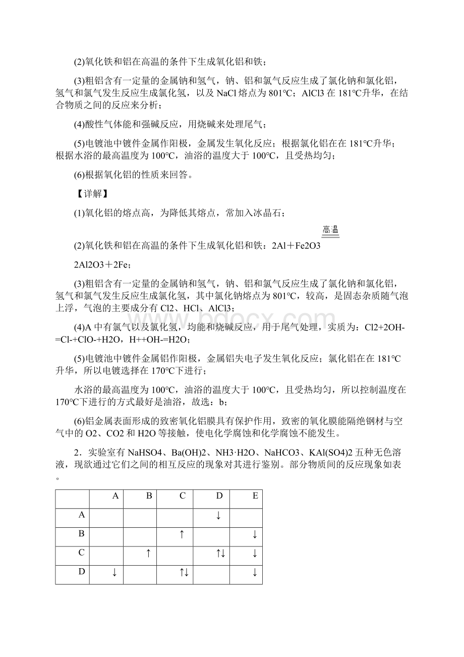 化学化学二模试题分类汇编铝及其化合物推断题综合及详细答案.docx_第2页