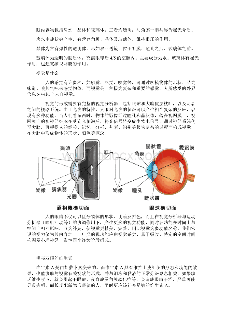 最新八年级生物上册 眼的构造素材 人教新课标版 精品Word文件下载.docx_第3页