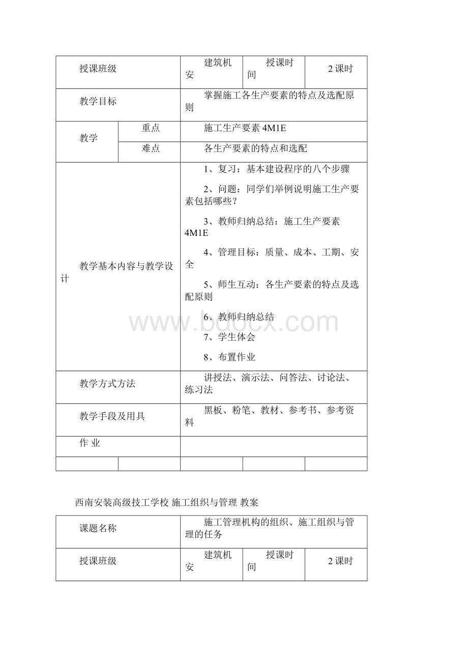 《工程施工组织设计与管理》电子教案Word文档格式.docx_第2页