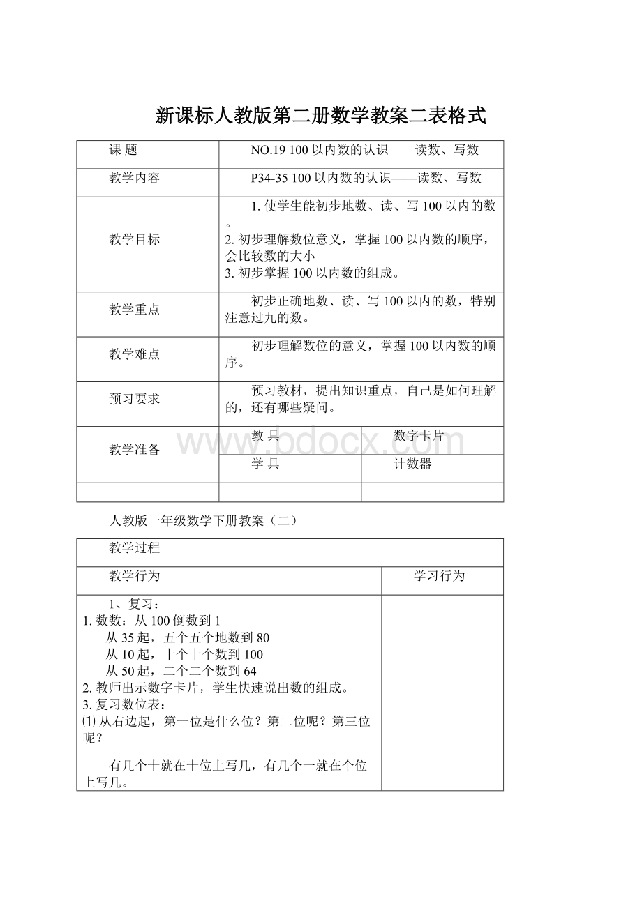 新课标人教版第二册数学教案二表格式Word下载.docx_第1页