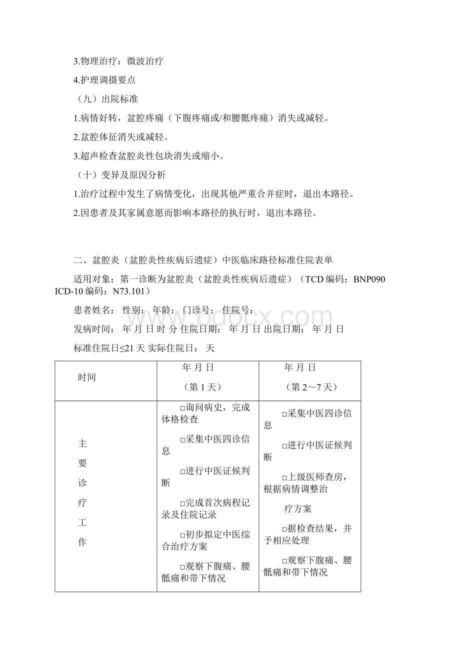 盆腔炎盆腔炎性疾病后遗症路径Word格式文档下载.docx_第3页