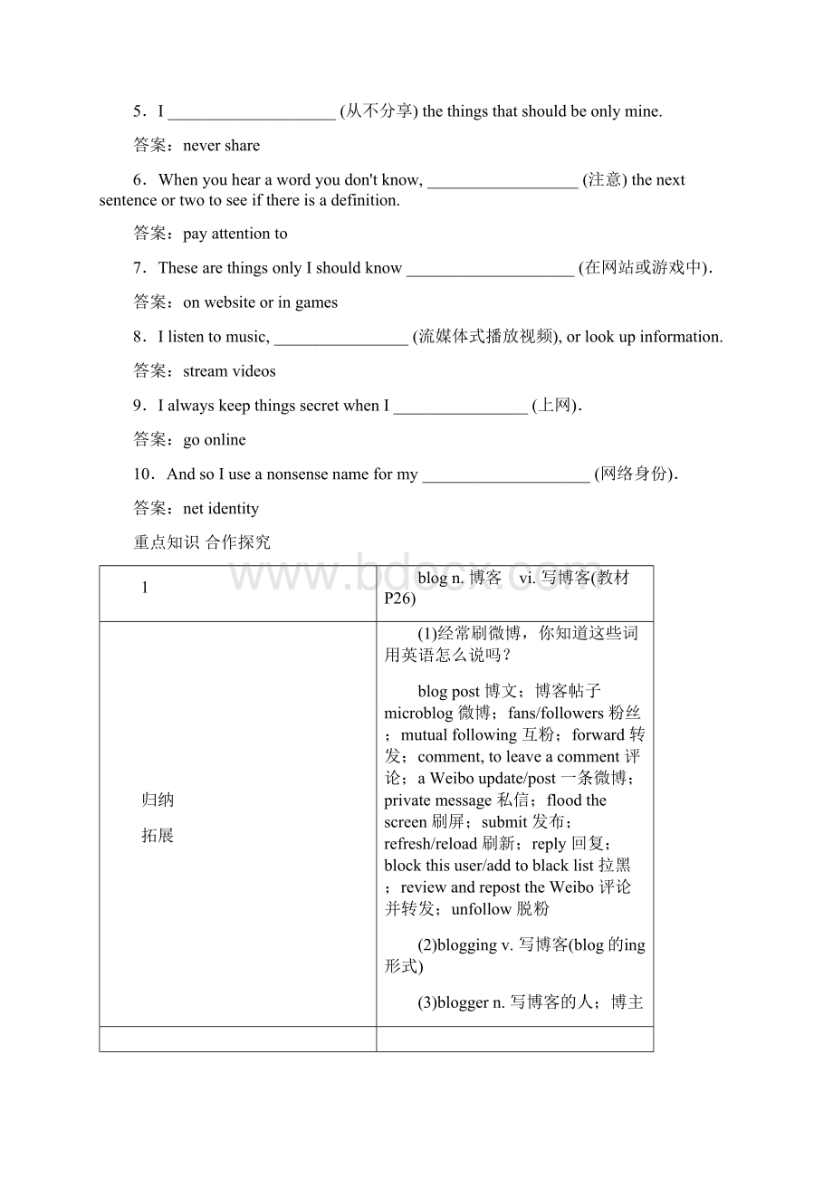 新教材人教版英语必修第二册同步培优练习UNIT3 The internet Section Ⅰ含答案.docx_第3页