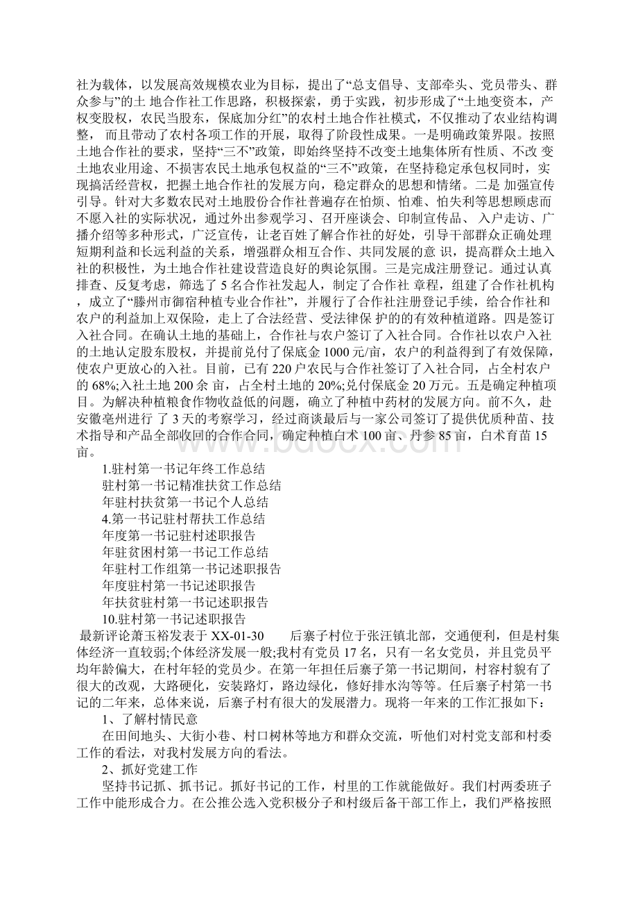 驻村第一书记年终工作总结Word文档下载推荐.docx_第3页