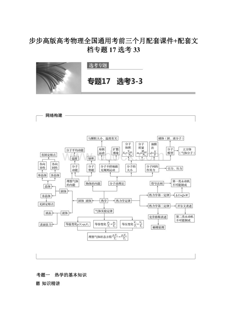 步步高版高考物理全国通用考前三个月配套课件+配套文档专题17 选考33.docx