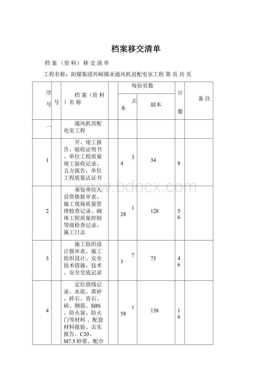 档案移交清单.docx_第1页