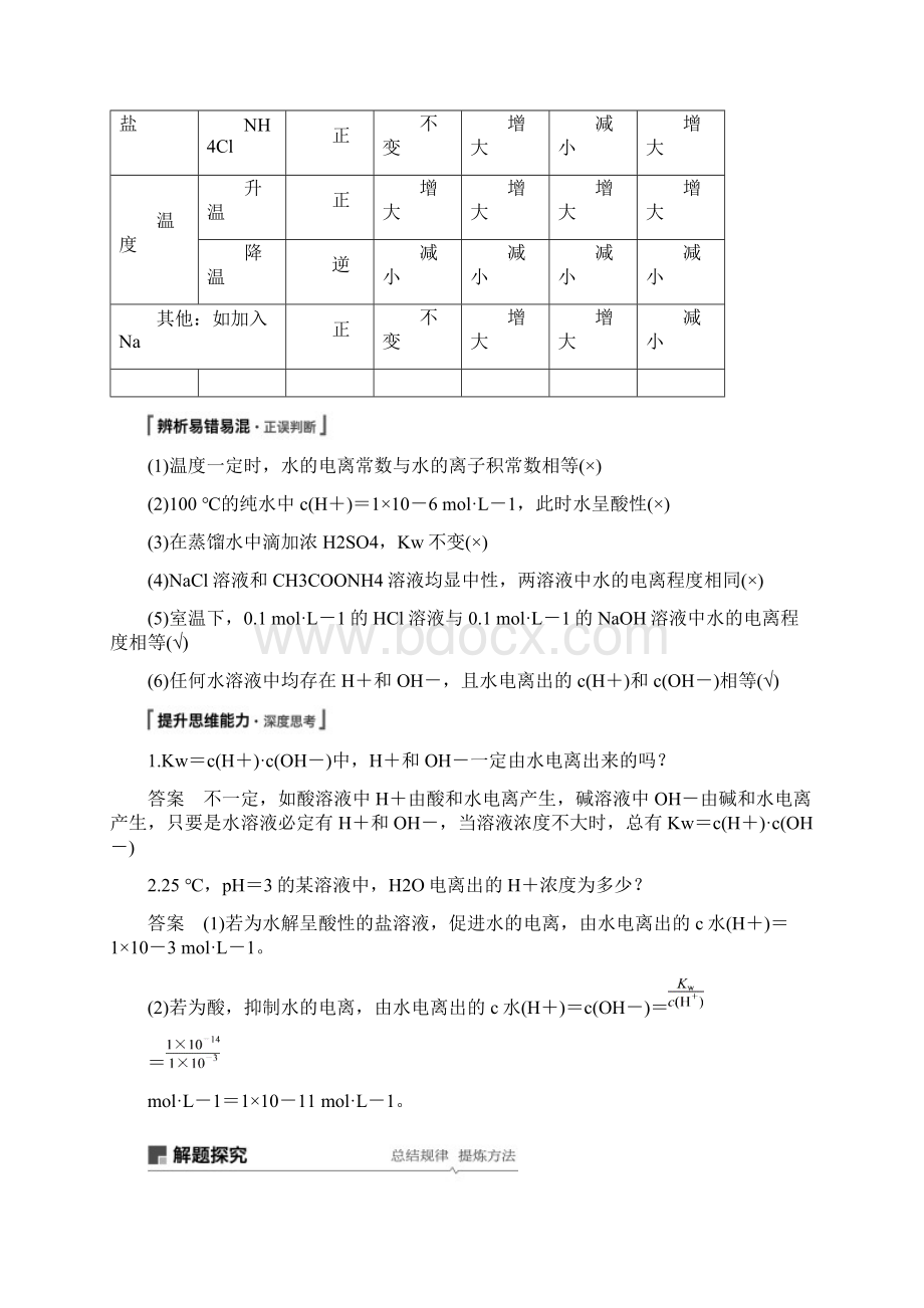 届高考化学一轮复习讲义第8章 第27讲水的电离和溶液的pH.docx_第2页