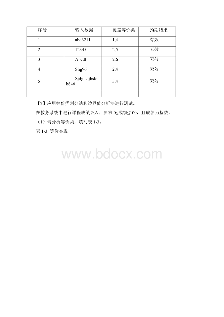 实验1利用黑盒测试技术设计测试用例.docx_第2页