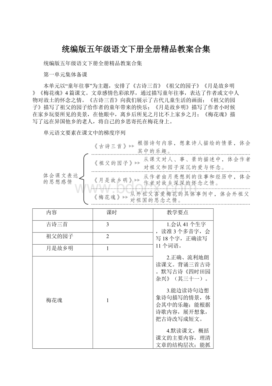 统编版五年级语文下册全册精品教案合集文档格式.docx_第1页