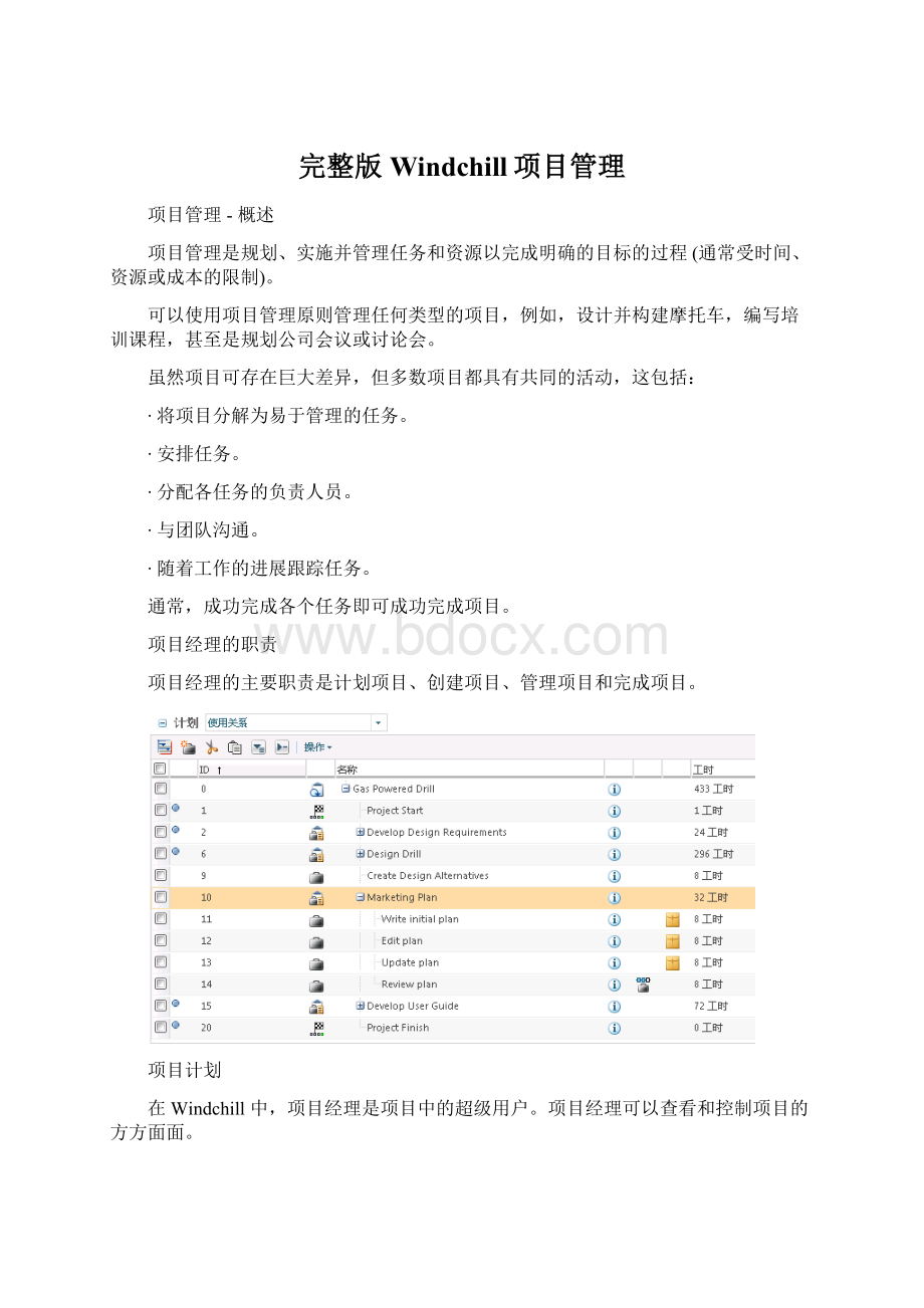 完整版Windchill项目管理Word文件下载.docx