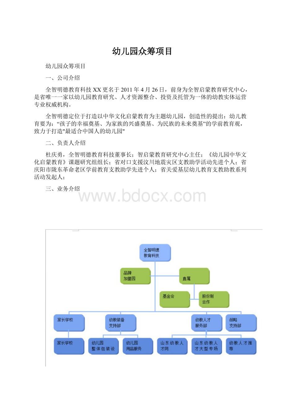 幼儿园众筹项目Word文档下载推荐.docx_第1页