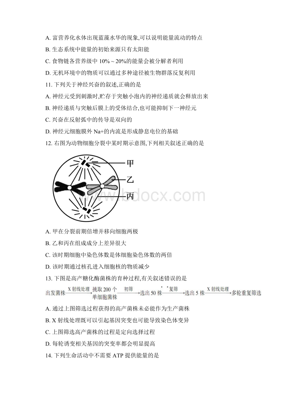 全国高考生物试题及答案江苏卷.docx_第3页