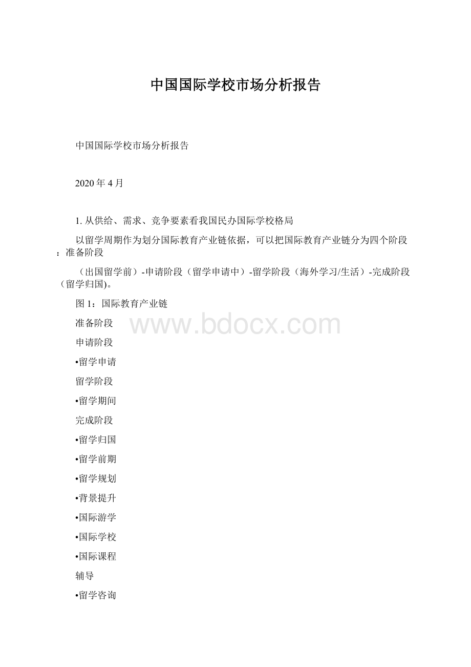 中国国际学校市场分析报告Word格式文档下载.docx_第1页