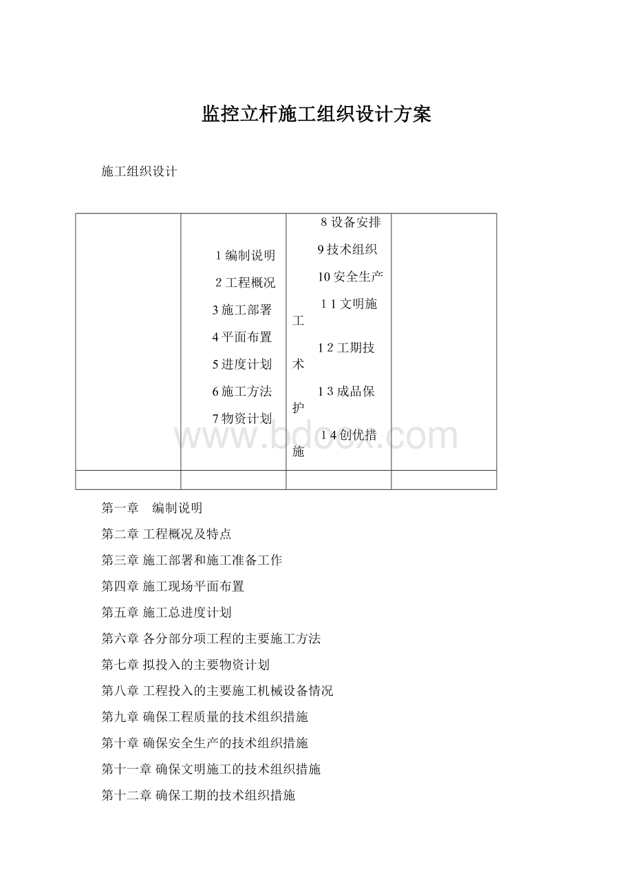 监控立杆施工组织设计方案Word下载.docx