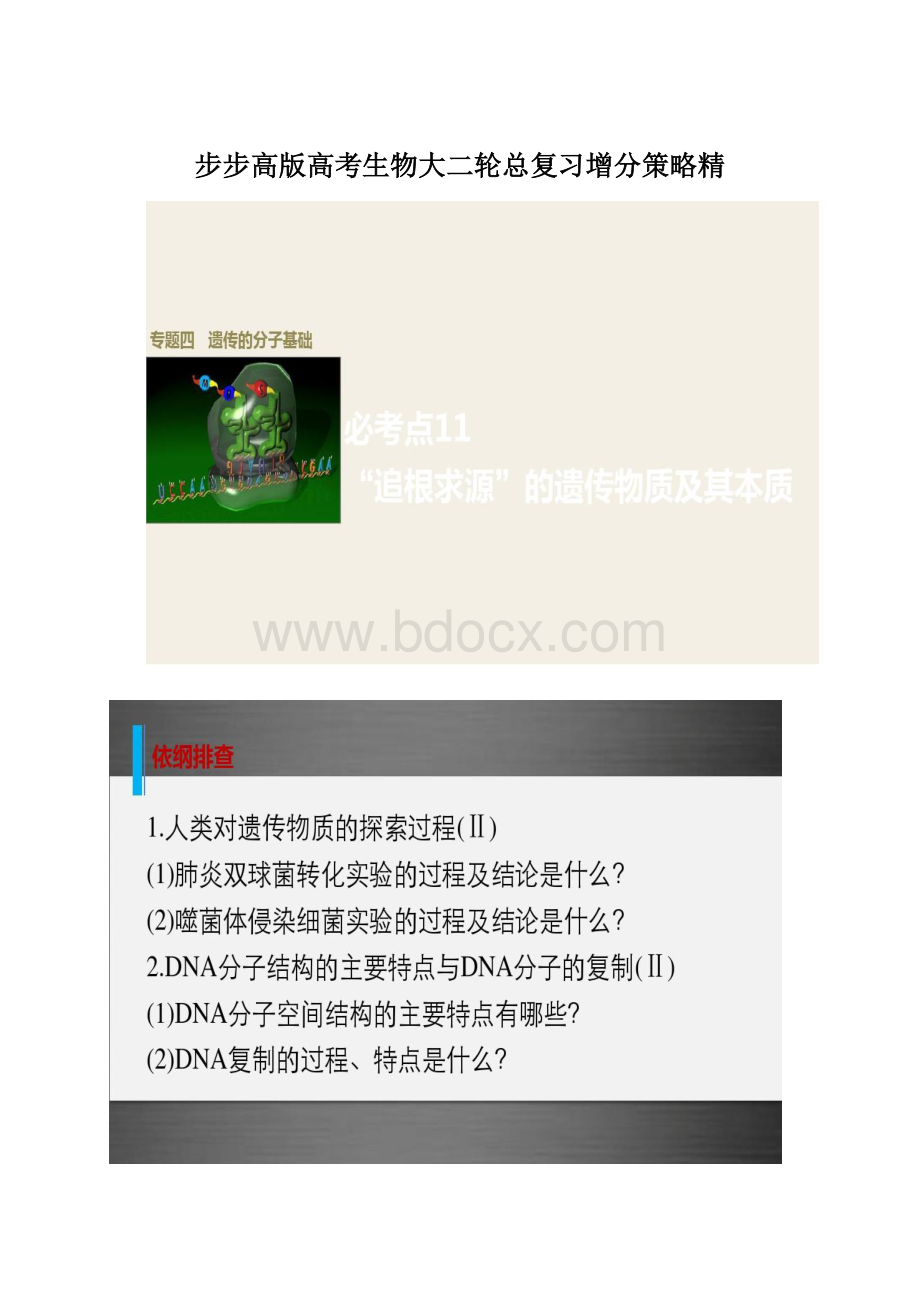 步步高版高考生物大二轮总复习增分策略精.docx