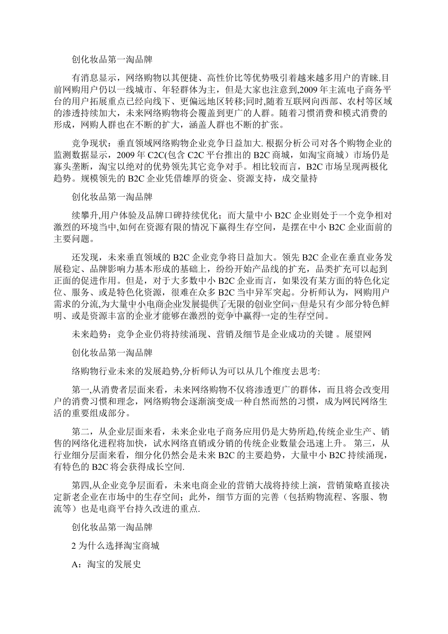 化妆品类目天猫运营推广策划书呕心沥血整理版文档格式.docx_第3页