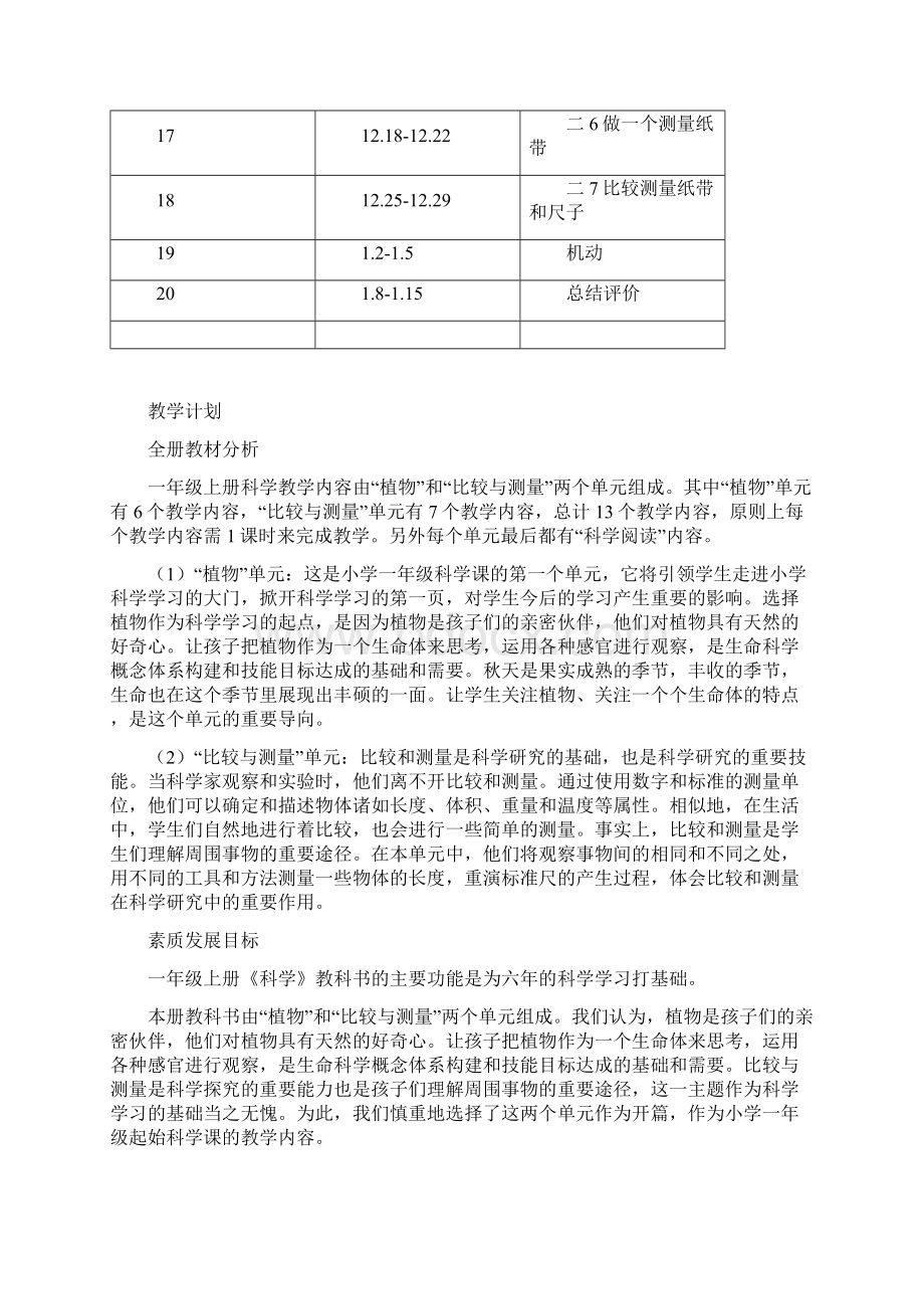 新小学科学一年级上册教案植物单元Word文档格式.docx_第2页