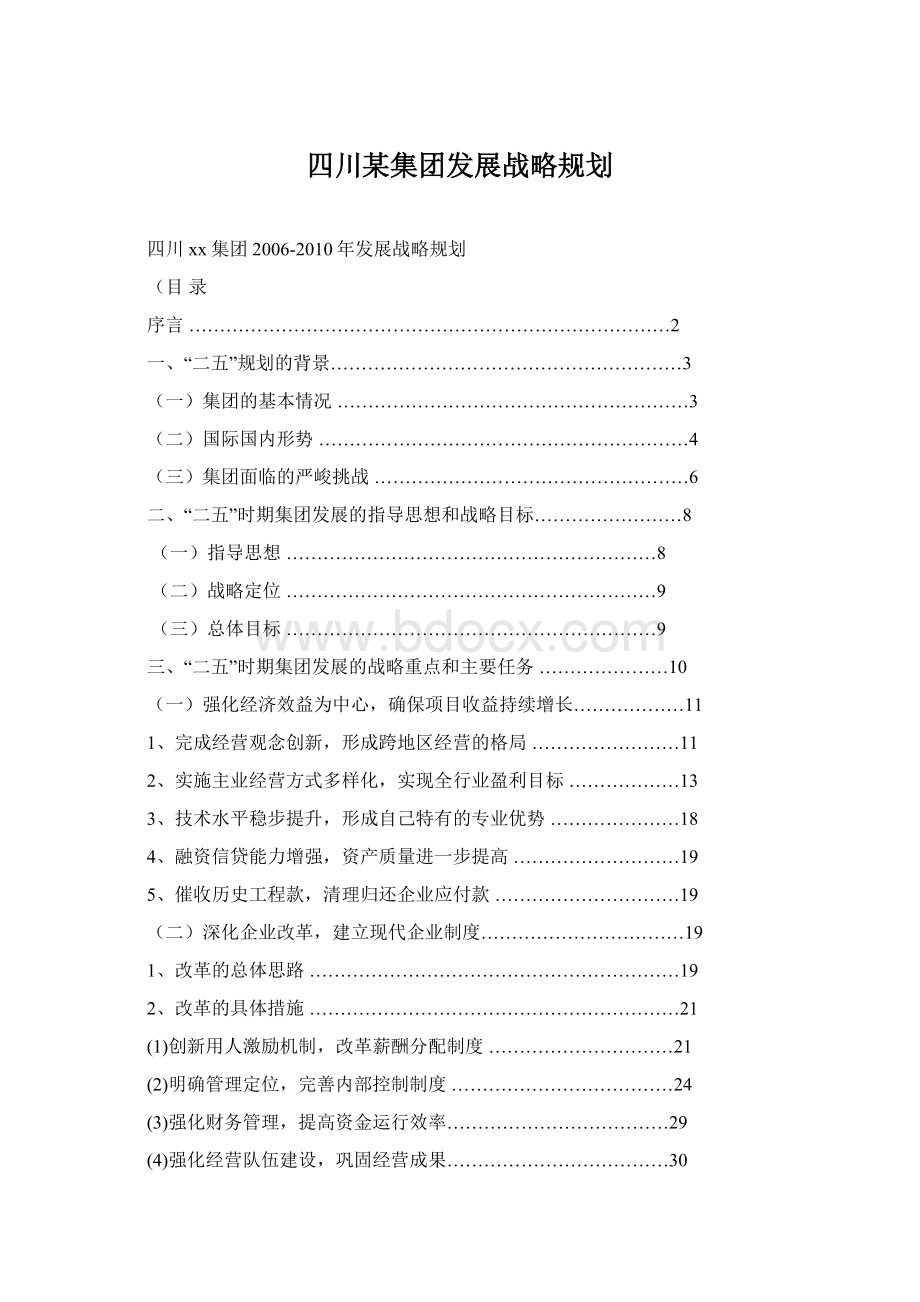 四川某集团发展战略规划.docx_第1页