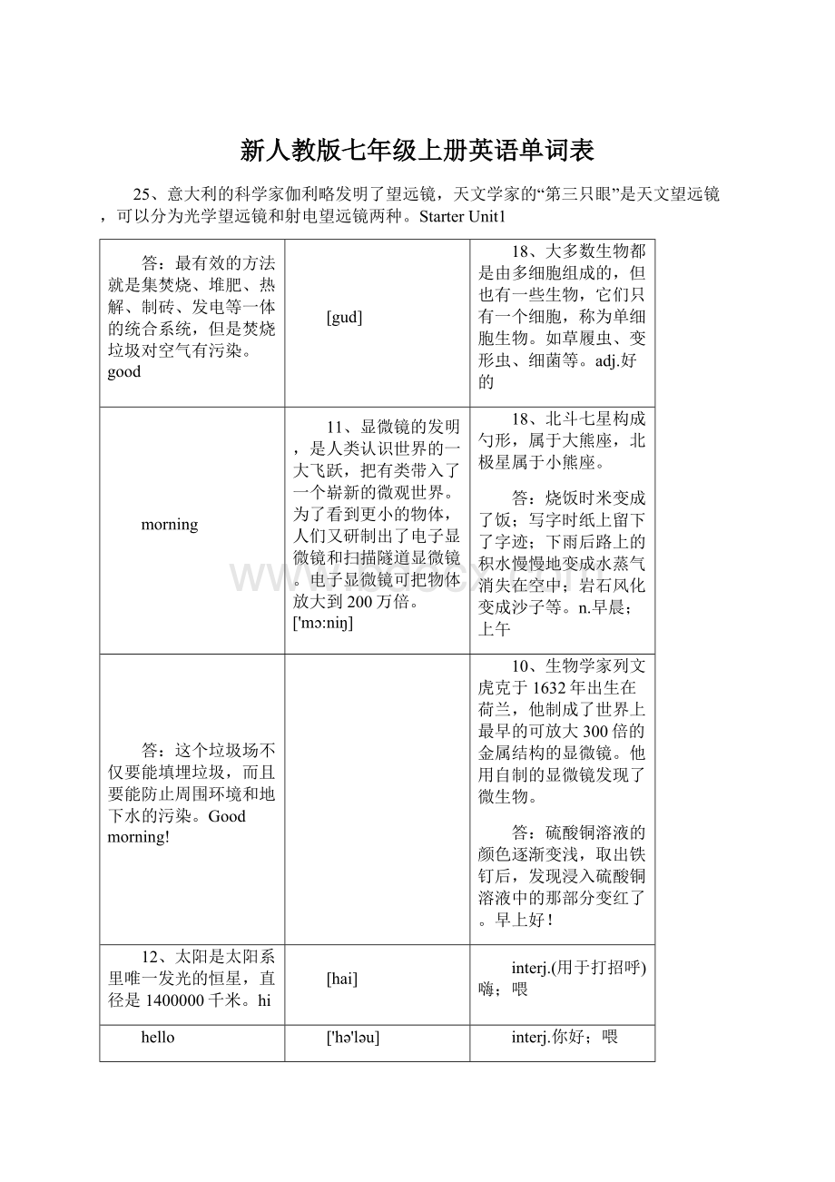 新人教版七年级上册英语单词表.docx