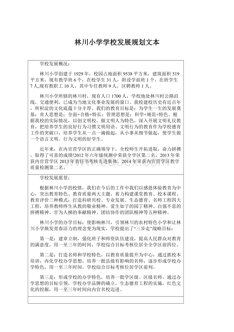 林川小学学校发展规划文本.docx