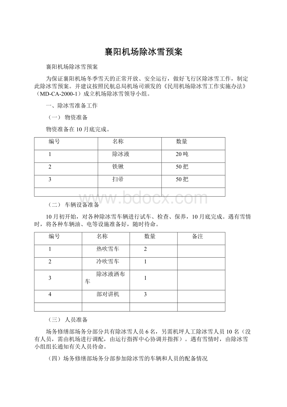 襄阳机场除冰雪预案Word格式文档下载.docx