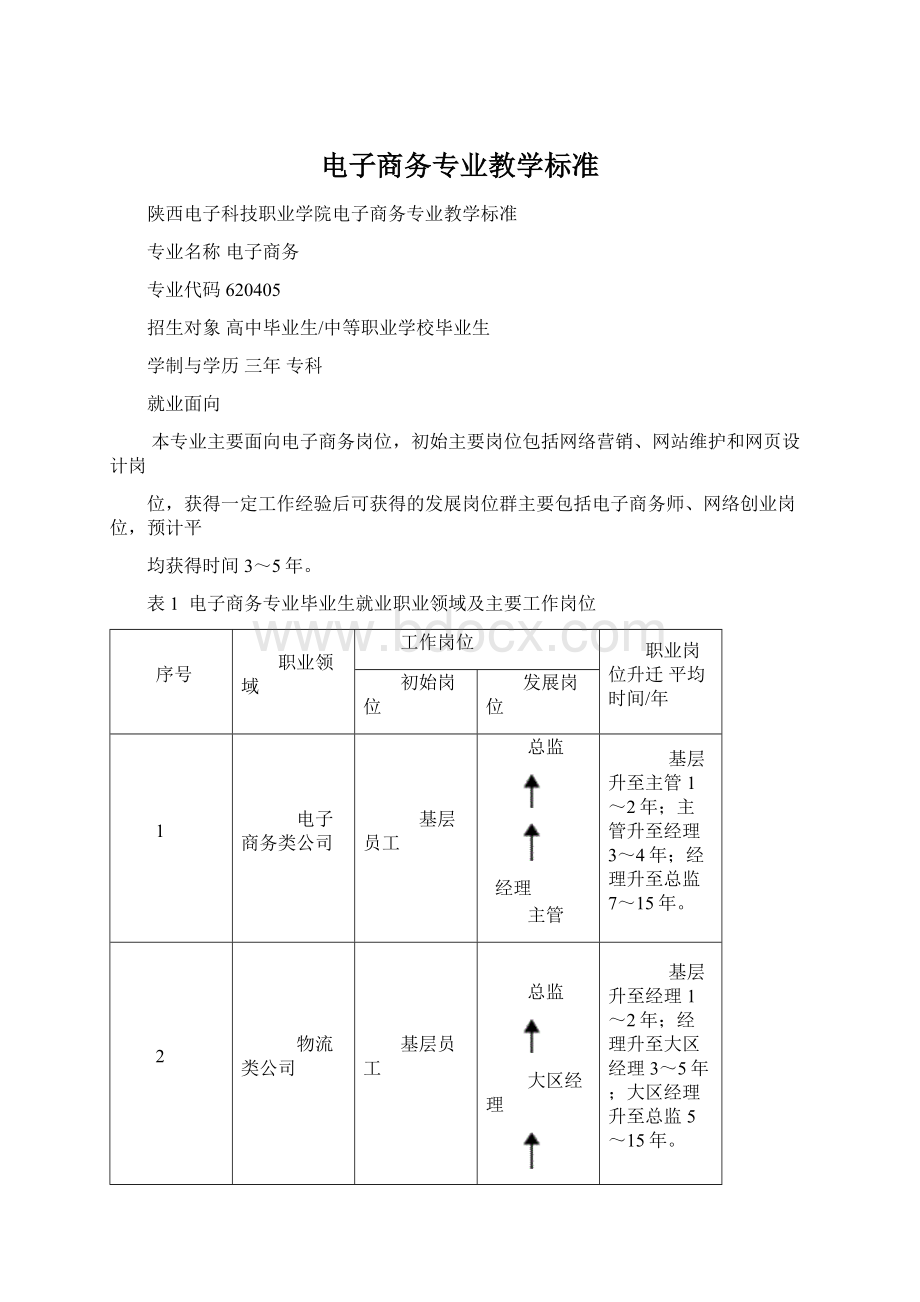 电子商务专业教学标准Word格式文档下载.docx