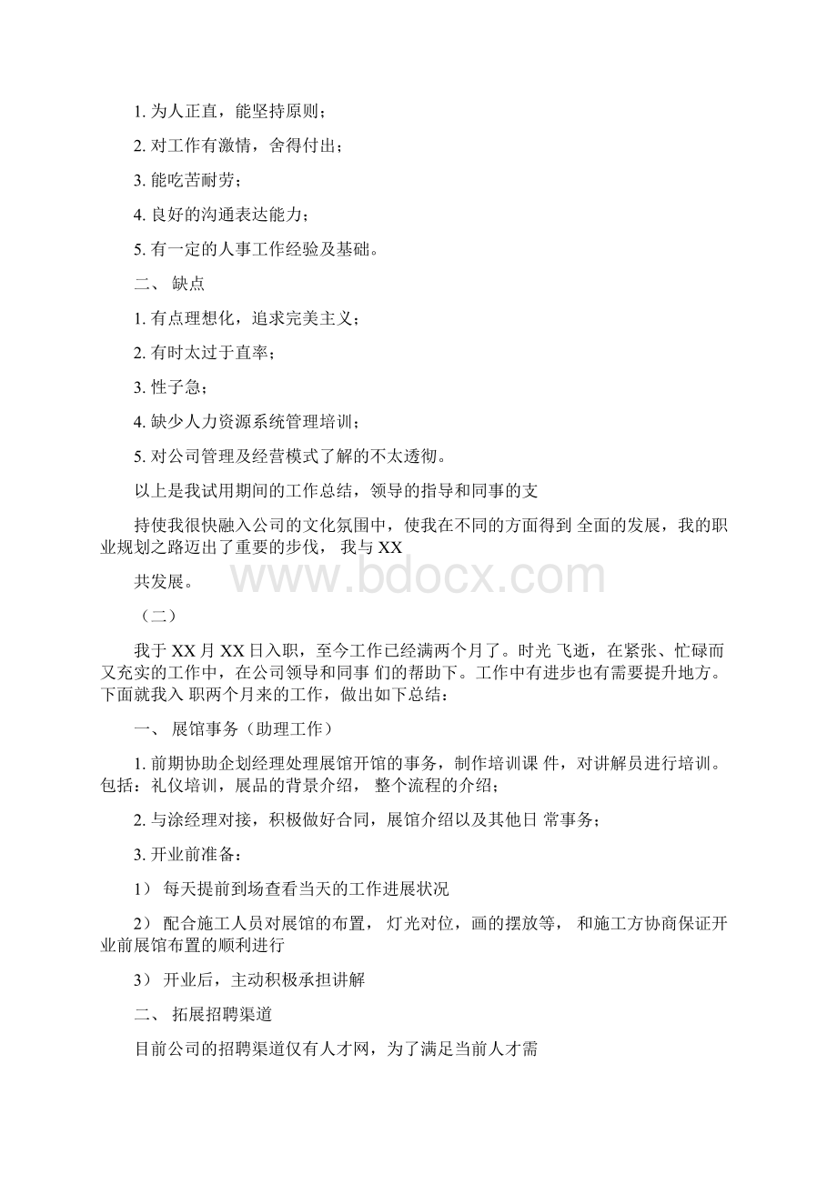 人事试用期工作总结Word格式文档下载.docx_第2页