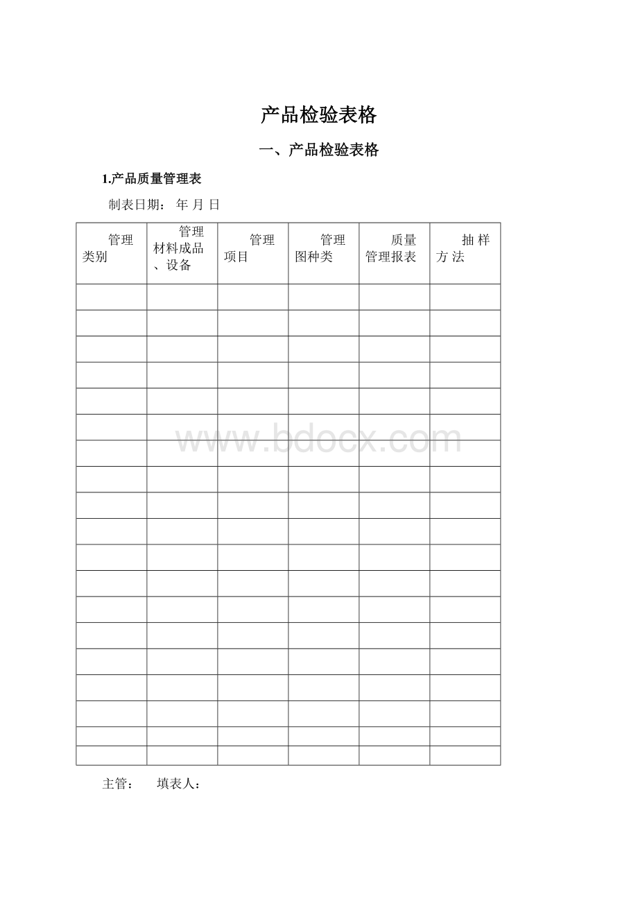 产品检验表格Word文档下载推荐.docx