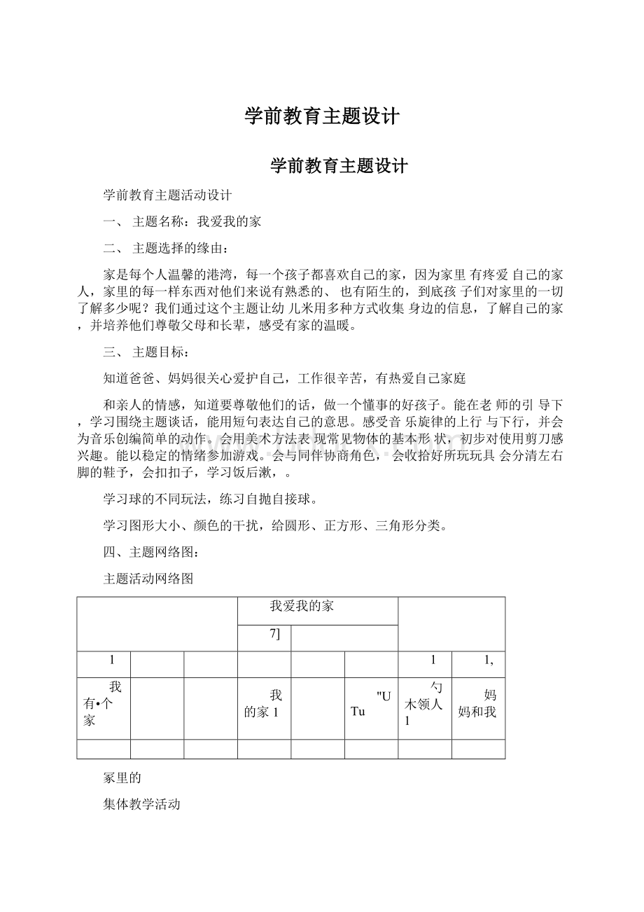 学前教育主题设计Word文档格式.docx