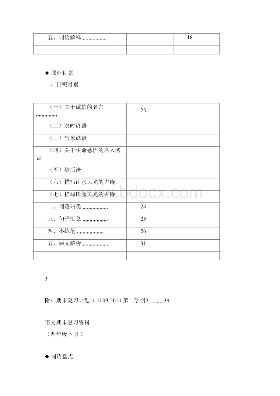 人教版四年级下册语文总复习资料强烈推荐Word格式文档下载.docx_第3页