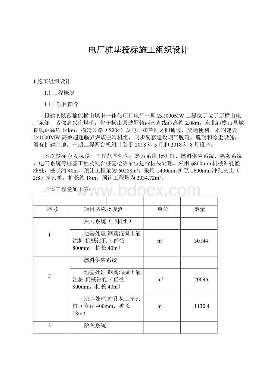 电厂桩基投标施工组织设计.docx_第1页