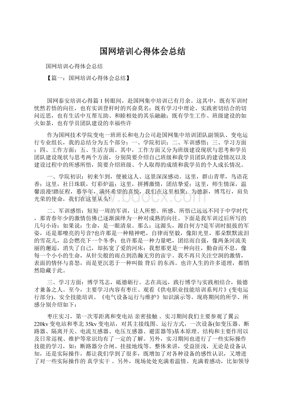 国网培训心得体会总结.docx